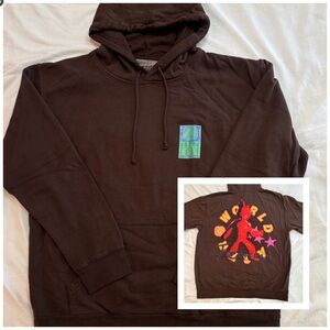 Travis Scott Astrofest Flame Guy Merch Mocha Brown Hoodie